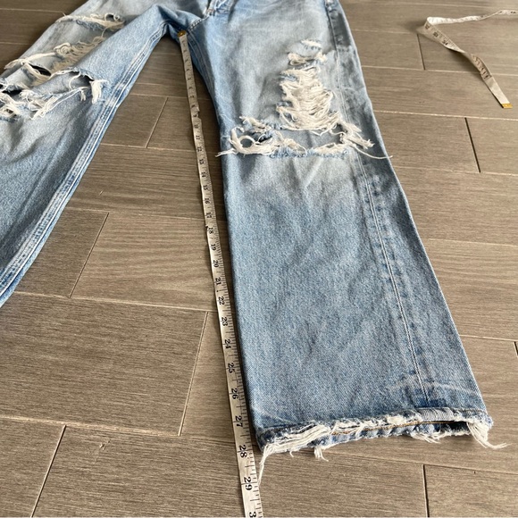 AGOLDE 90's Mid Rise Loose Jeans in Major Size 26 Light Wash Distressed Rigid - Picture 16 of 16